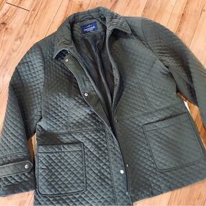 Mackintosh New England quilted utility coat jacket olive sage green 2X XXL